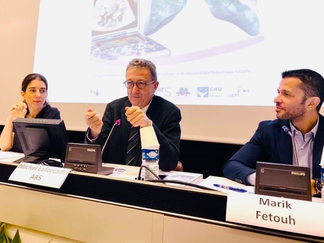 Marik Fetouh à l'ouverture du Symposium respiratoire de Nouvelle-Aquitaine avec le directeur général de l'ARS